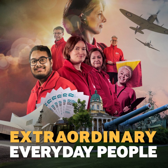 We’re recruiting at IWM North!

Join our volunteer crew - no experience is necessary, full training is provided, with short and longer term commitments available both for onsite and online for those aged 18 and over.

Apply before 30 September 2024: bit.ly/4dQGfol
