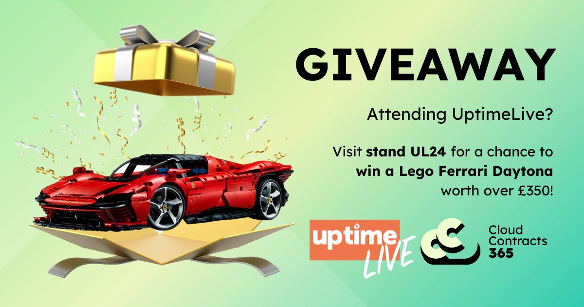 CC365_UK's tweet image. 🚨 Countdown to #UptimeLive! 🚨

We’re excited to see you at Stand UL24! 🎉 Win a LEGO Ferrari Daytona worth £350+ and discover how our AI-powered contract solution can help your MSP save time, money, and resources. Meet the team to learn more!