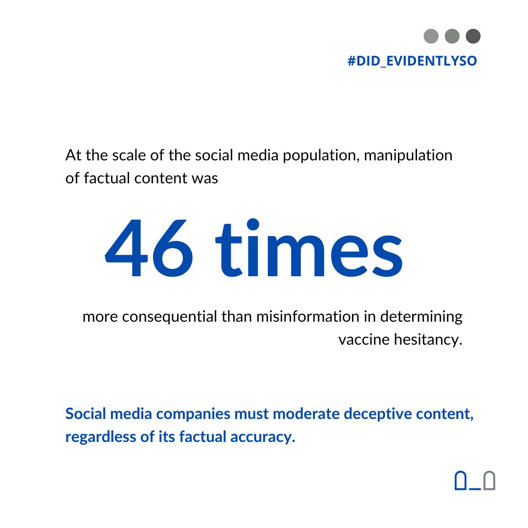DignityinDiffer's tweet image. In this week's #DiD_EvidentlySo, swipe to learn why it's important to flag and moderate deceptive content, which might be factually accurate. Read more in our bio.