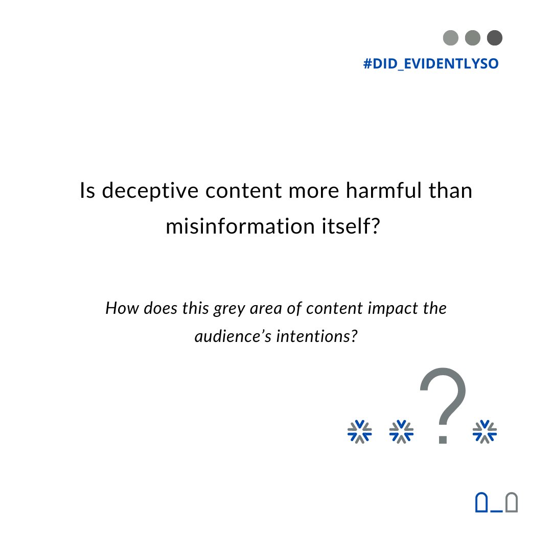 DignityinDiffer's tweet image. In this week's #DiD_EvidentlySo, swipe to learn why it's important to flag and moderate deceptive content, which might be factually accurate. Read more in our bio.