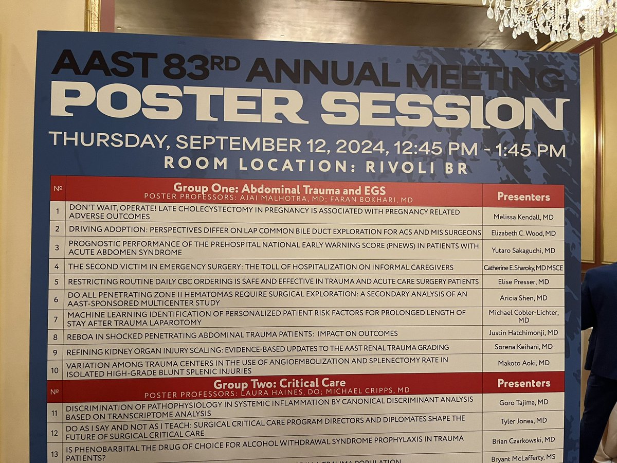 Dr. Shen presenting data from #MiGUTS on management of penetrating renal trauma. Do we need to explore all Zone II hematomas? Nope! 
<a href="/traumadoctors/">AAST</a> #AAST2024