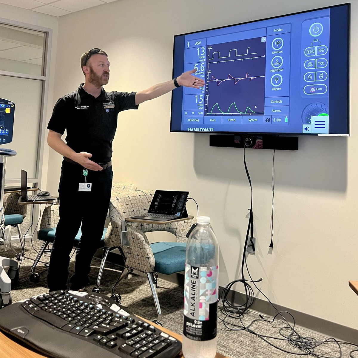 What do shrews and humans and elephants have in common? 7cc/kg tidal volume. EMS conference today included a deep dive in ventilator physiology and practical EMS considerations with Dr. Musleh and overview of Hamilton vent with Dr. Siegler.