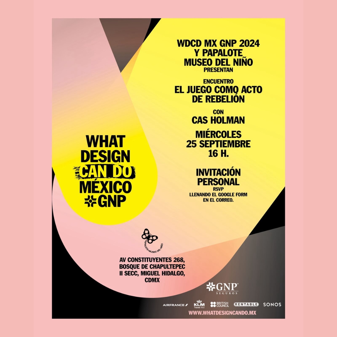 Asiste a la  5a edición de What Design Can Do México 2024, que contará con la participación de Cas Holman, diseñadora de juegos y espacios para el juego. Será el 25 de septiembre a las 16:00 h. en la Megapantalla del Papalote Museo del Niño

Regitro en👉 forms.gle/bxvGvxqo9fs7qh…