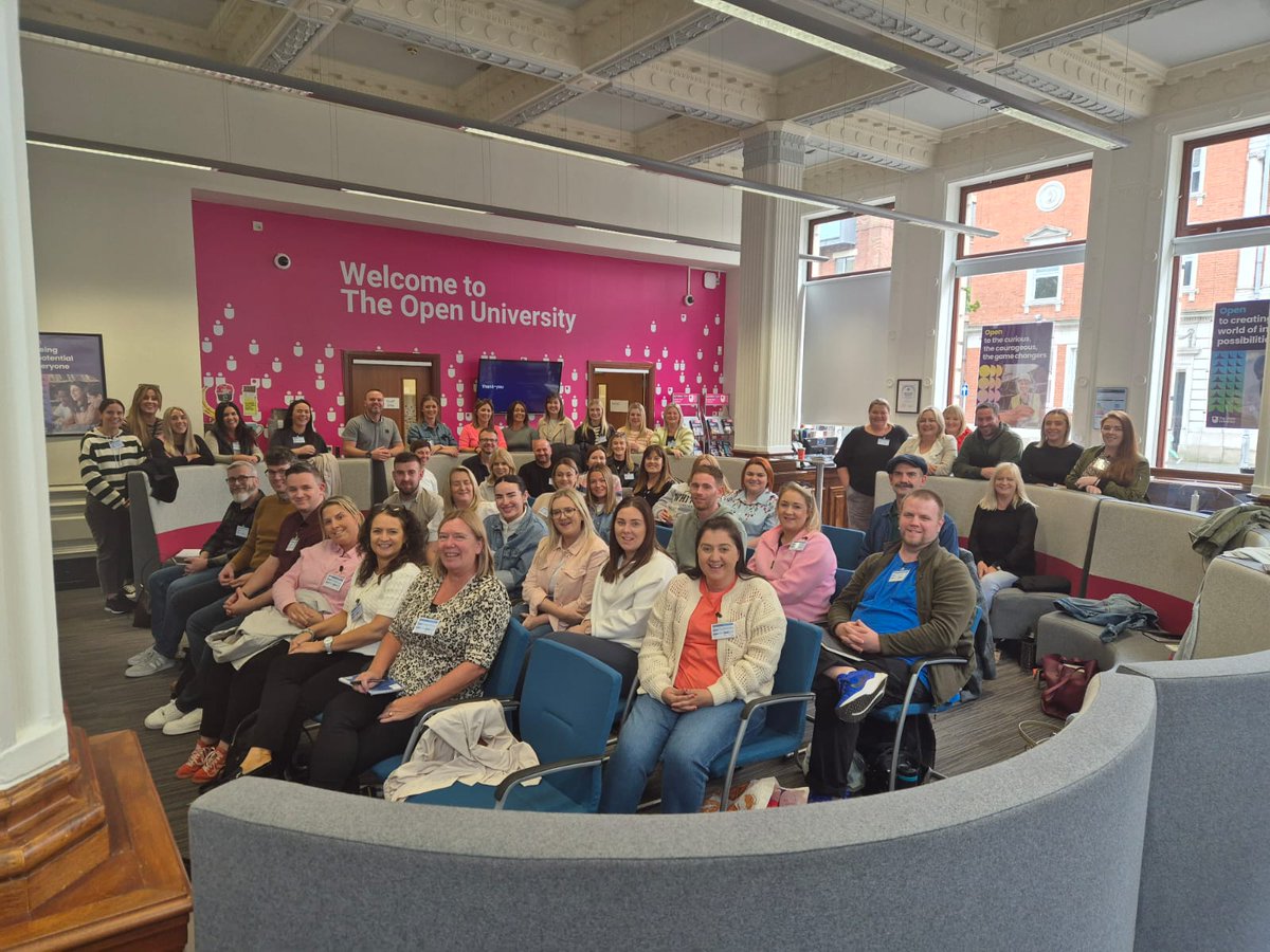 <a href="/OUBelfast/">The OU in Northern Ireland</a> were delighted to welcome our newest social work students today! This engaged group are sponsored by fantastic HSC employers across the 5 Trusts, PBNI &amp; a range of voluntary sector orgs. Thanks to our funders <a href="/healthdpt/">Department of Health</a> &amp; regulator <a href="/NI_SCC/">Northern Ireland Social Care Council</a> for your ongoing support ❤️