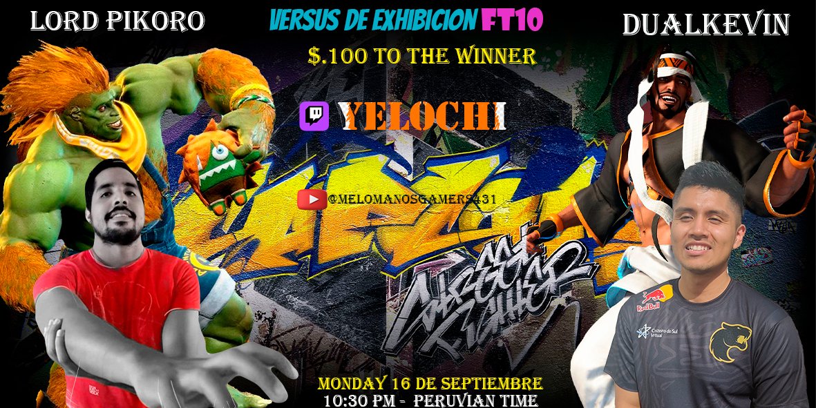 yelochi (@yepike) on Twitter photo ESTE LUNES 16 DE SEPTIEMBRE TENEMOS ESTE VERSUS EMOCIONATE:
twitch.tv/yelochi
10:30PM PERUVIAN TIME ESTE LUNES 16 DE SEPTIEMBRE TENEMOS ESTE VERSUS EMOCIONATE:
twitch.tv/yelochi
10:30PM PERUVIAN TIME