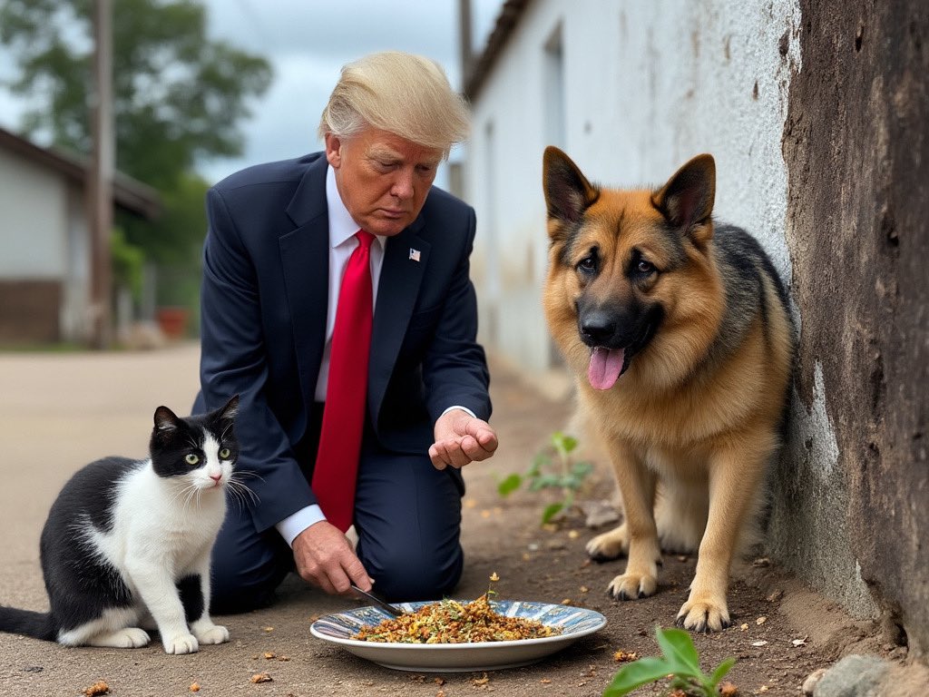 Ant_vegan_'s tweet image. If Trump went to Haiti on a childless cat lady hunting vacation. 
#GrokCat #GrokDog