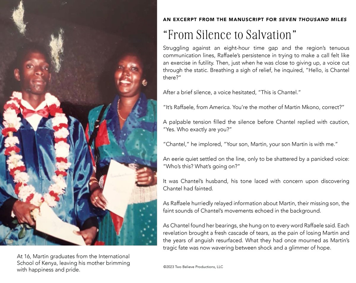 TwoBelieve's tweet photo. "Excerpt from the Manuscript Seven Thousand Miles: The Martin Mkono Story.” https://t.co/NXfzr9EhUI