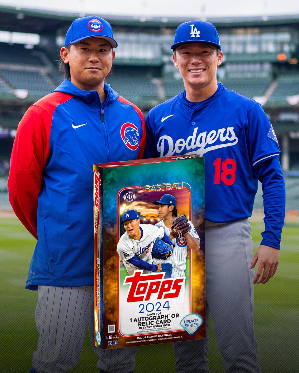 Topps's tweet image. 𝐁𝐑𝐄𝐀𝐊𝐈𝐍𝐆: Yoshinobu Yamamoto and Shota Imanaga are your 2024 Topps Update Series cover athletes.