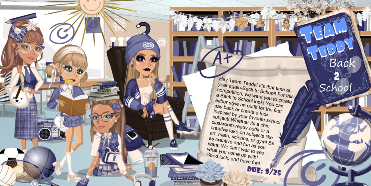 TeamTeddy_MSP's tweet photo. 📘 | Are you guys ready to go back to school with this comp? Get dressed for your first day of school or dress up to fit your fav subject. Good luck! You can also join on any server just msg me so I see it!

⎯ 🇨🇦 SERVER
⎯ user: DragonXQueen https://t.co/OShTiCIkSn