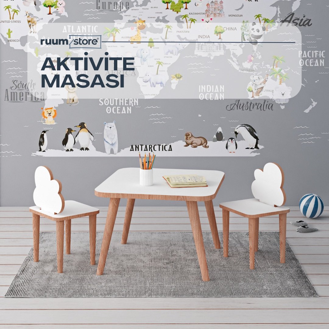 RuumStore's tweet image. Ruum Store’un sevimli bulut şeklindeki iki sandalyeli aktivite masasıyla, minik sanatçılarınızın hayal gücünü
gökyüzüne taşıyın. ☁️🎨 #Ruumstore