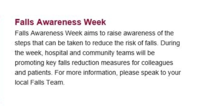 Magdalena (@mag_physio) on Twitter photo #FallsAwarenessWeek
Get involved
Falls are everybody's buissness
<a href="/NMRehabService/">North Manchester Community Rehab Service</a>
<a href="/CrumpsallVale/">Crumpsall Vale IMC</a>
<a href="/TsouthIc/">ICTsouth</a> <a href="/falls_network/">UK Falls Prevention Network</a>
<a href="/central_falls/">Manchester Central Falls Service</a> #FallsAwarenessWeek
Get involved
Falls are everybody's buissness
<a href="/NMRehabService/">North Manchester Community Rehab Service</a>
<a href="/CrumpsallVale/">Crumpsall Vale IMC</a>
<a href="/TsouthIc/">ICTsouth</a> <a href="/falls_network/">UK Falls Prevention Network</a>
<a href="/central_falls/">Manchester Central Falls Service</a>