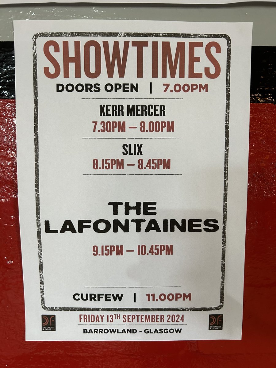 SlixUk's tweet photo. LET’S GO BARROWLANDSSSS❤️‍🔥🐝

We’re all set for a mad one, hwfg 

@TheLaFontaines 
@KerrMercerMusic 
@TheBarrowlands 
@gigsinscotland https://t.co/Hu1De0heym