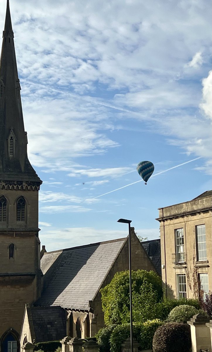 Blue black and white balloon heading from Widcombe towards the rec for tonight’s match perhaps?