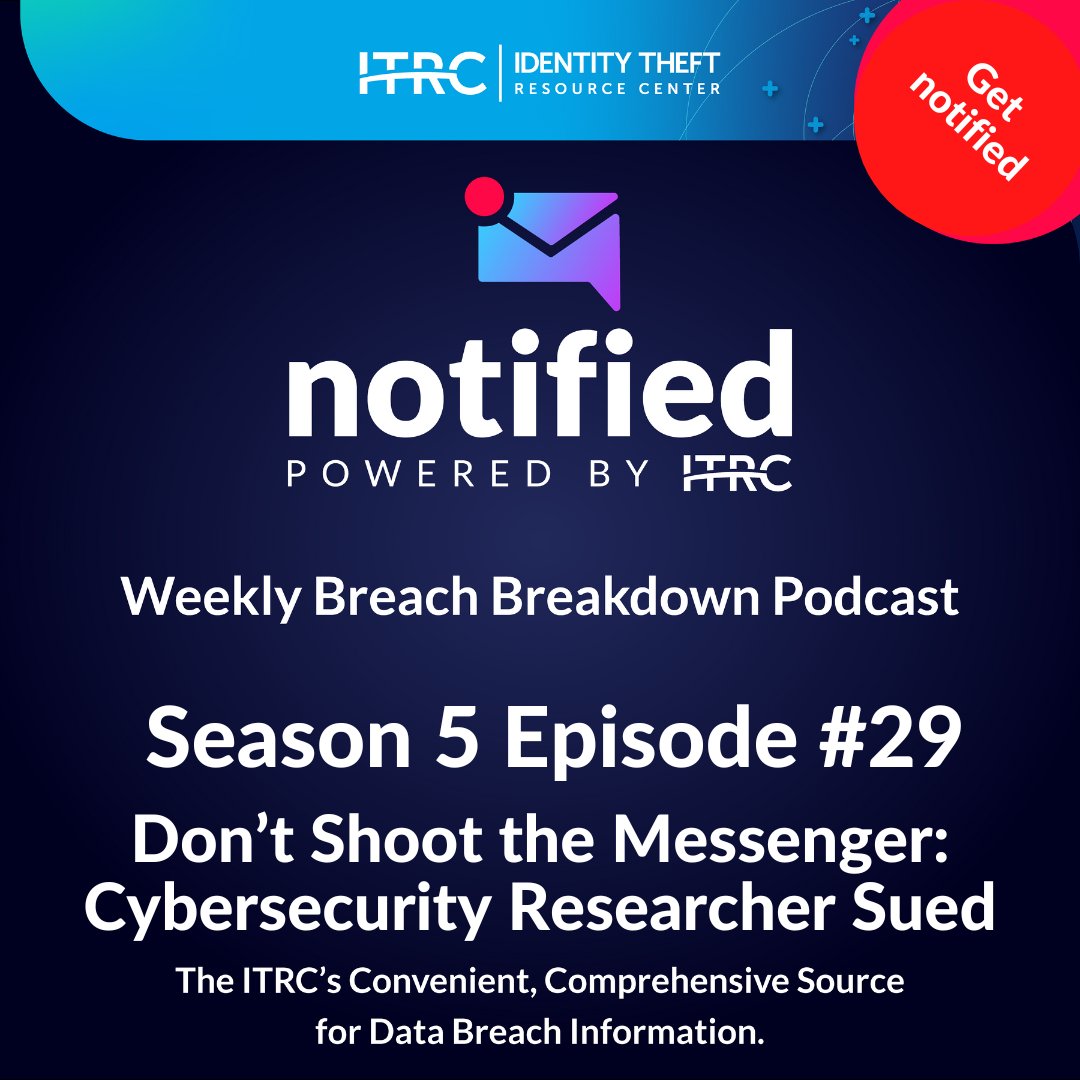 IDTheftCenter (@idtheftcenter) on Twitter photo Check out the latest episode of the #WeeklyBreachBreakdown! This week, James E. Lee (<a href="/jeverettlee/">Jeverettlee</a>) has a special message for Friday the 13th! Curious? You should be. Click below to learn more:
idtheft.center/WBBS5E29 Check out the latest episode of the #WeeklyBreachBreakdown! This week, James E. Lee (<a href="/jeverettlee/">Jeverettlee</a>) has a special message for Friday the 13th! Curious? You should be. Click below to learn more:
idtheft.center/WBBS5E29