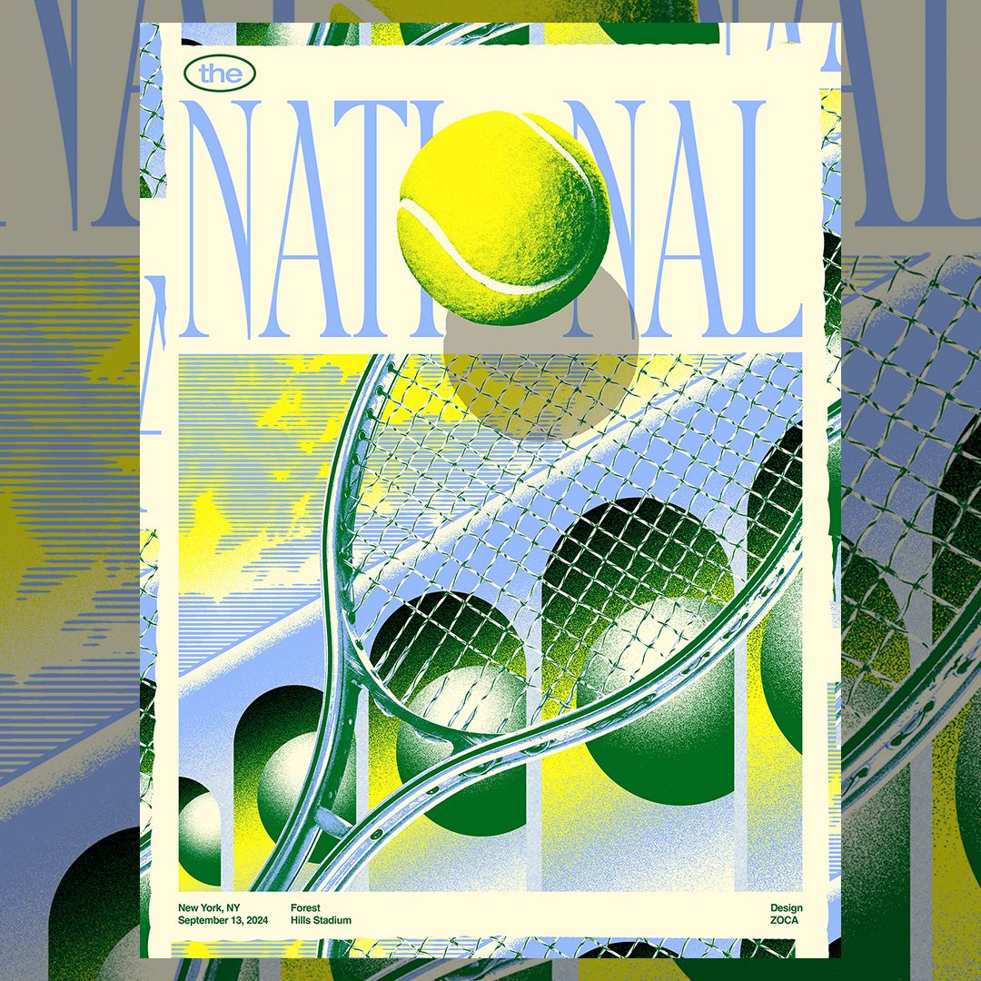 We're thrilled to bring the Zen Diagram tour to Forest Hills Stadium in Queens, NY tonight. 🎾

Poster designed by <a href="/zocastudio/">Jose Garcia</a> 
Printed by <a href="/triplestamp/">Triple Stamp Press</a> 

5:30 PM <a href="/ilovelucius/">Lucius</a> 
6:20 PM <a href="/TheWarOnDrugs/">The War on Drugs</a> 
8:10 PM The National