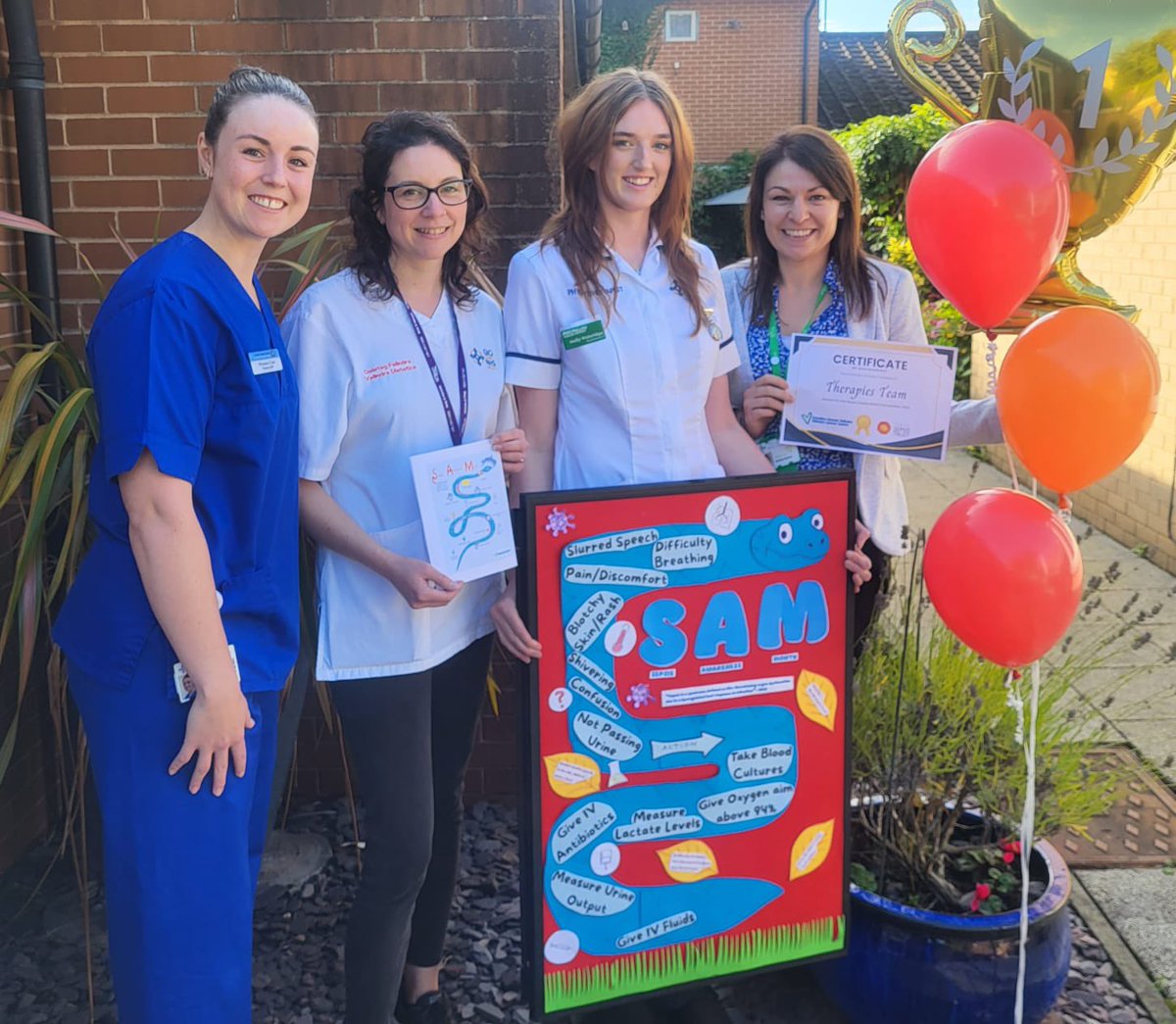 What a World Sepsis Week @VelindreCC! Amazing engagement from the multi professional teams. Congratulations to the Therapies team for winning the Sepsis display board competition and a huge thank you from us all to <a href="/TCTRON/">Terence Canning</a> for his support. <a href="/UKSepsisTrust/">The UK Sepsis Trust</a> <a href="/VelindreTrust/">Velindre University NHS Trust</a>