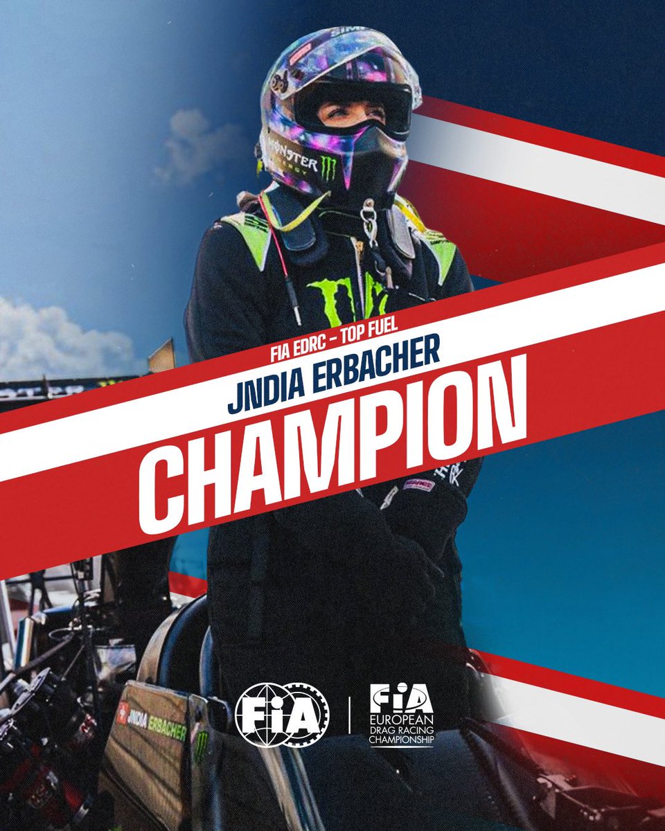 Congratulations to Jndia Erbacher for her victory in the FIA European Drag Racing Championship! She proves that speed and skill know no gender. 

An inspiring win for women in motorsport and a thrilling moment for all fans! 🔥 

#FIA #DragRacing