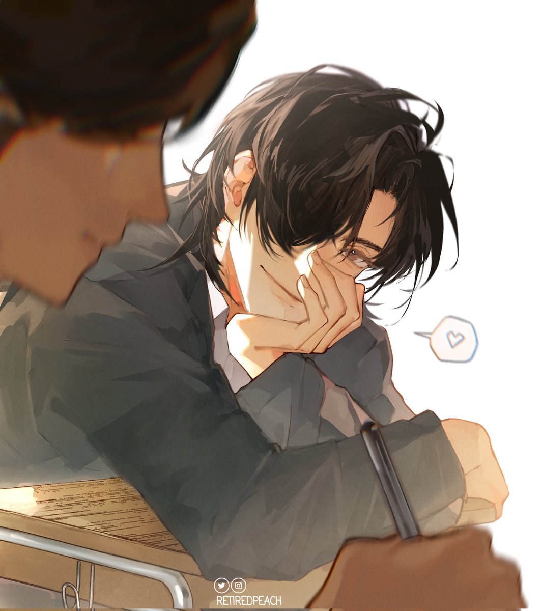 retiredpeach's tweet photo. Back to school ~ hualian au https://t.co/9Te8GhsAC7