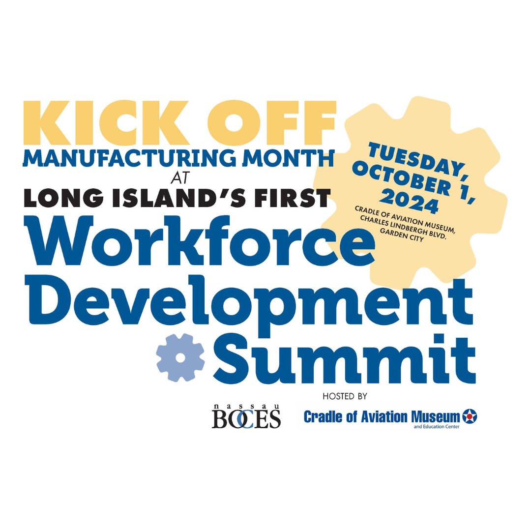Educators are invited to come and learn about workforce development on Long Island, the multiple trade and manufacturing career opportunities available for students and education’s role in preparing the next generation of students to fill these jobs. nassauboces.org/workforcesummi…