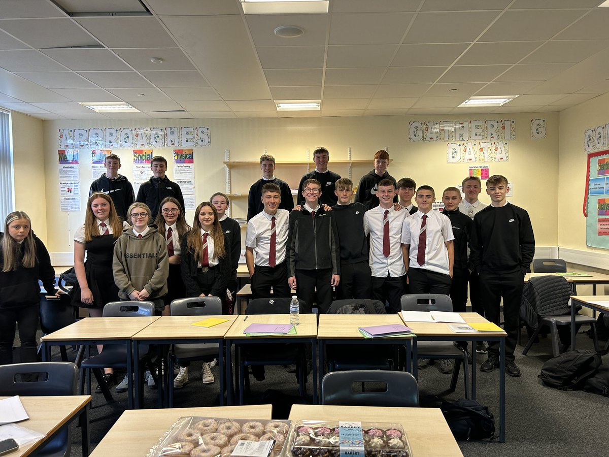 My higher class celebrating Daniel’s birthday this morning with some cakes during our theory period!
