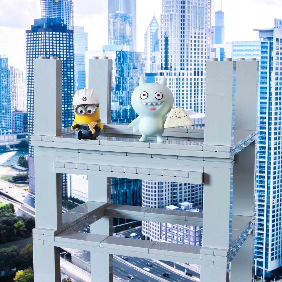 Lunch high above the city! #howuglyru #uglydolls