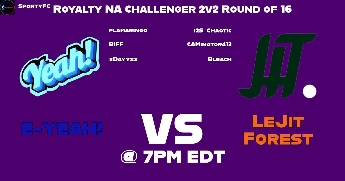 Here we goooo!

A special Friday Edition of the <a href="/RoyaltySeriesGG/">Royalty Series</a> Playoffs!

E-<a href="/_TEAMYEAH_/">YEAH!</a> takes on <a href="/LeJitEsports/">LeJit</a> Forest