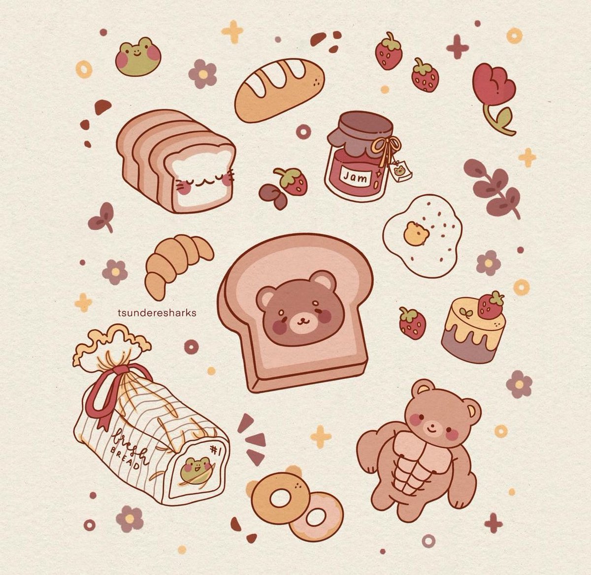 tsundsharks's tweet photo. bread bear bakery 🍞🥐🥯🥖🐻 https://t.co/VkwRA9goV1
