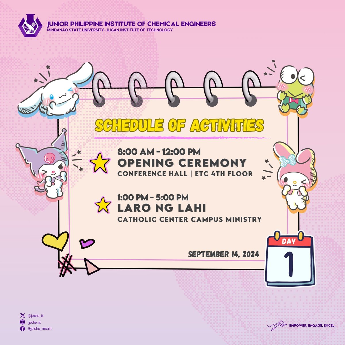 jpiche_iit's tweet photo. ✨ 𝗣𝗮𝗻𝘁𝗵𝗲𝗿𝘀, 𝘁𝗵𝗲 𝗠𝗮𝗴𝗶𝗰 𝗕𝗲𝗴𝗶𝗻𝘀 𝗡𝗼𝘄! ✨

Get ready to unleash the ultimate cuteness overload as the much-anticipated Chemical Engineering Week has officially kicked off! 💜

#JPIChEMSUIIT
#PURRplePanthers
#EmpowerEngageExcel https://t.co/ViJ0qfPVID