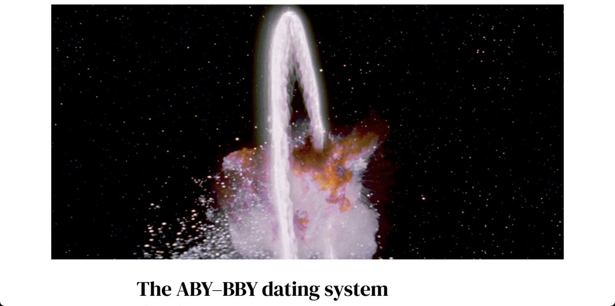Work in progress... 👀
The #ABY-#BBY dating system, coming September 18 on Galactic Chronologist.
#StarWars #swtwt