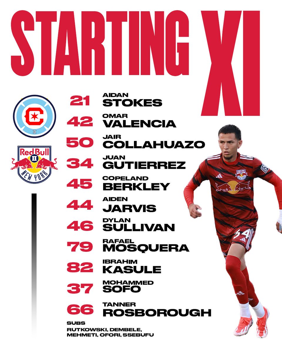NYRBII's tweet photo. ⚪️ YOUR STARTING XI ⚪️

#CHIvNY | #NYRBII https://t.co/we5h9VIXxa