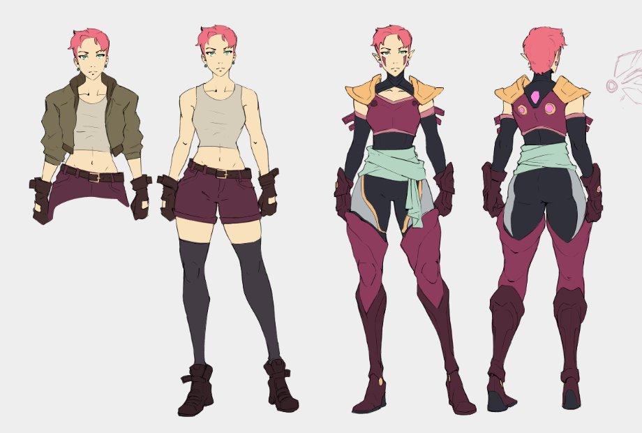 Does anybody else remember Code Lyoko? It's niche but it's one of my all-time favorites. 
Anyway, have a WIP of my adult Aelita concept art. I'm hoping to draw the rest of the gang too but we'll see where the hyperfixation goes 😂
#conceptart #WIP #characterdesign #FanArtFriday