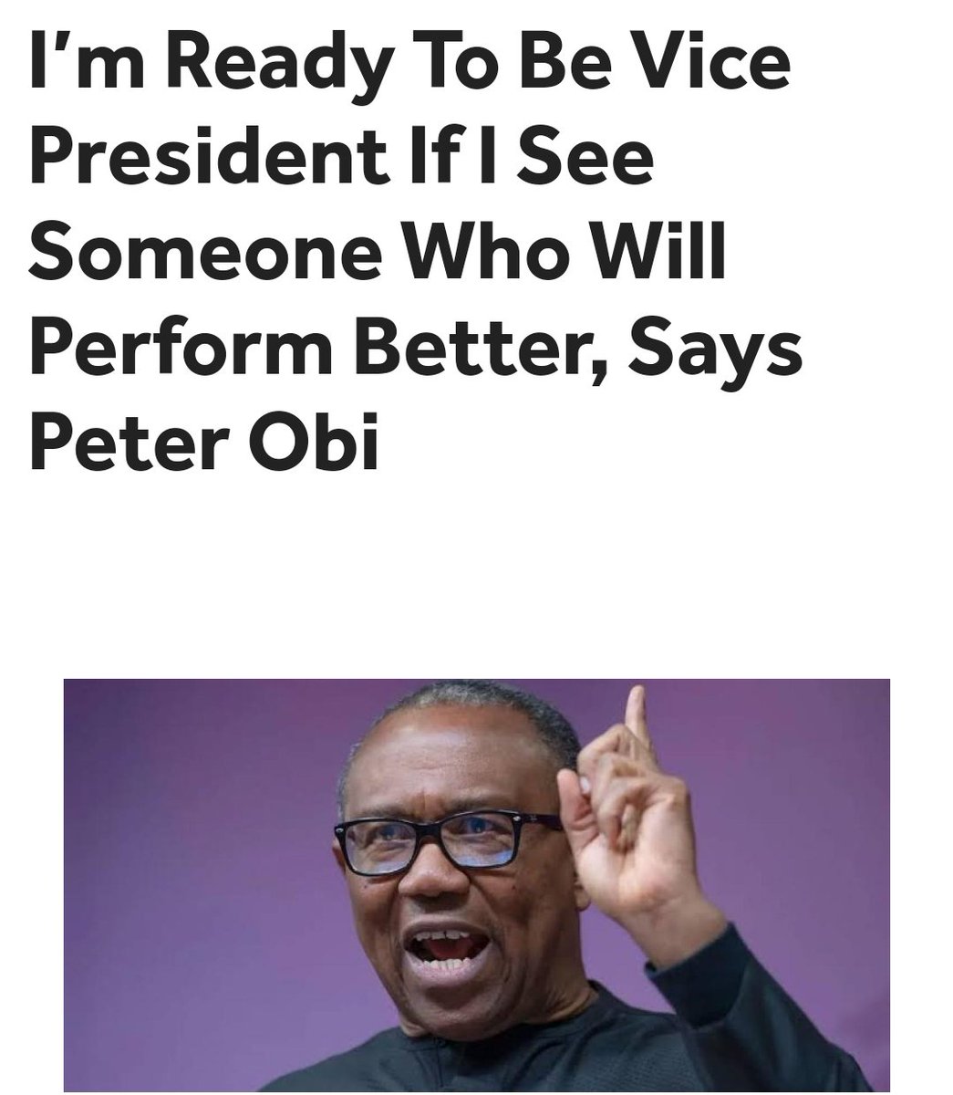 Drmopaul's tweet photo. I was present in the studio during the interview, and I have since listened to it twice to ensure accuracy. I can confidently confirm that Mr. @PeterObi never expressed any readiness to be Vice President, as has been reported. When asked about collaboration, he clearly stated his openness to working with others, provided their intentions were not tied to state capture. He emphasized his commitment to partnering with those who share his vision for advancing Nigeria’s progress. Mr. Peter Obi said, “Yes, I would remain here (in the Labour Party), and if anyone wants to negotiate or come together, they must tell me their intentions.

“I will not join anyone for state capture or just to win an election. I want them to explain how we will ensure that no child is left behind and how we will get the millions of out-of-school children back into classrooms.” His statement was unequivocal, and I am surprised that his words can be misrepresented because he never said so! 😊 

-DrMo