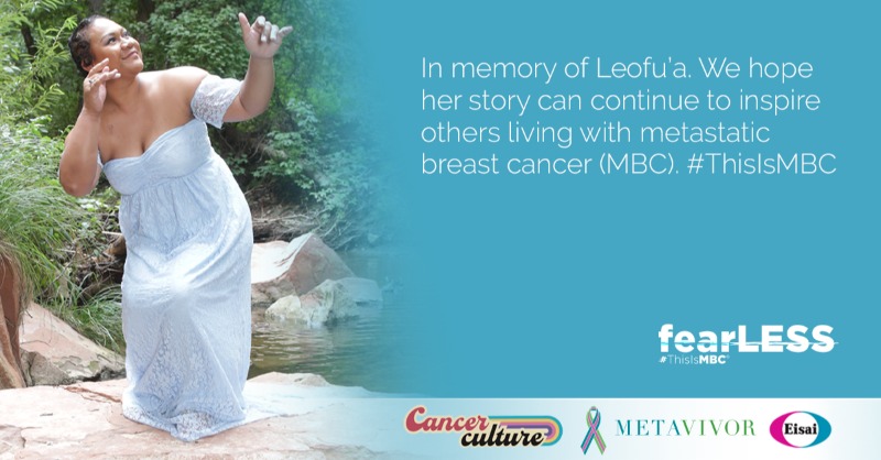 EisaiUS's tweet photo. In loving memory of Leofu’a — another bright light taken by metastatic breast cancer (MBC). May her story continue to live on. #ThisIsMBC https://t.co/YBYgLIXq0Y