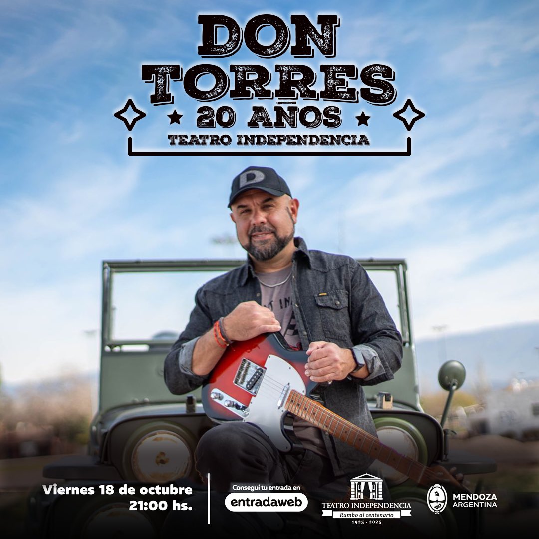 Se viene un gran festejo lleno de música y grandes artistas invitados, acompañado de una banda de lujo!! los espero para compartir esta gran noche!! <a href="/EntradaWeb/">EntradaWeb</a> 
#dontorres20ańos