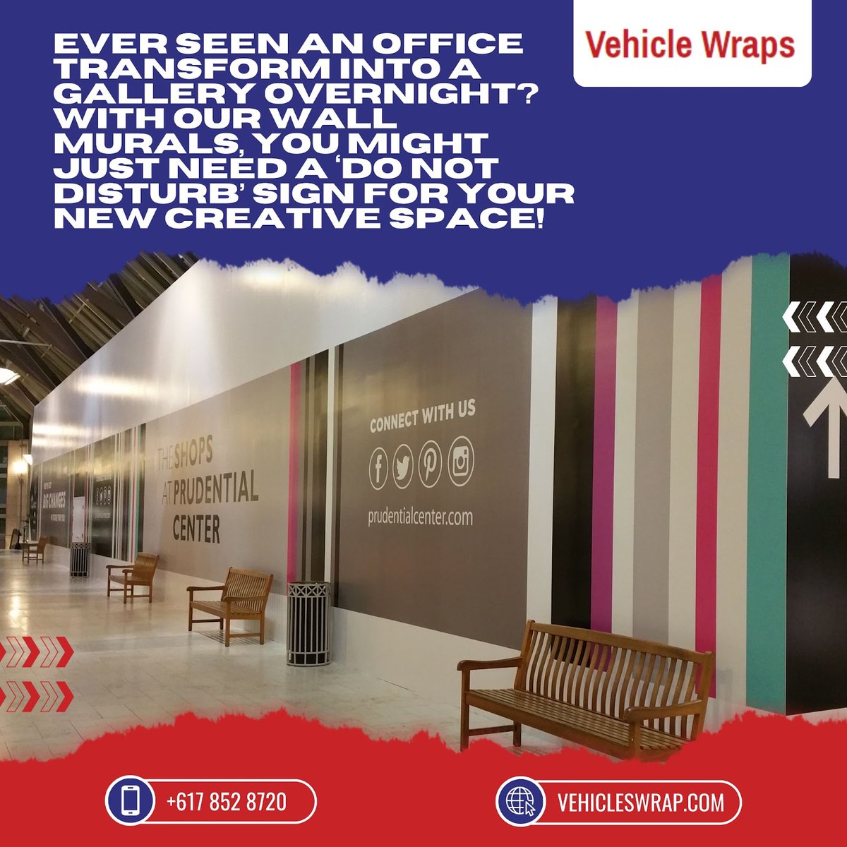 vehicleswrap's tweet image. Ever dreamt of turning your office into a stunning gallery overnight? With our eye-catching wall murals, you’ll need a ‘do not disturb’ sign for your new creative space! Elevate your workspace with Vehicles Wrap’s custom designs.
.
 #OfficeDecor #WallMurals