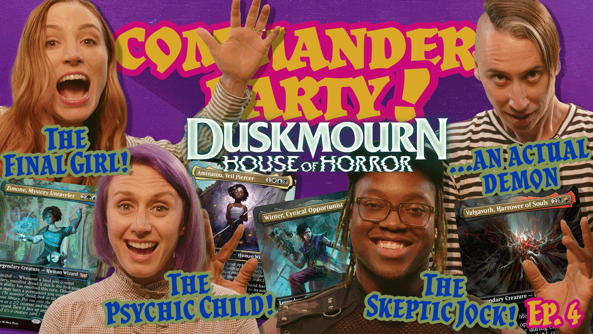 Duskmourn Precon Commander Party action? On Friday the Thirteenth?? Let's get spooky and ENTER THE HOUSE OF HORROR!!

And who better to venture with than <a href="/vorpahlsword/">Amy Vorpahl ✨🧙‍♀️</a> and @alexward777?

📺: youtu.be/YZpyv_hBHjI

#MTGDuskmourn #MTGPartner