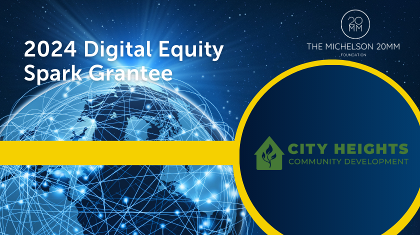 Michelson20MM's tweet image. .@cityheightscdc is set to tackle the digital divide with a Michelson #SparkGrant! 🌐 They’ll enhance internet access, offer digital skills workshops, and collaborate with local partners to boost #digitalequity in San Diego. 🙌 

Learn more: 20mm.org/2024/09/13/spa…