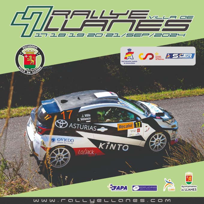 47 Rallye Villa de Llanes.Publicada la lista Oficial de Inscritos en la aplicación de Sportity ....