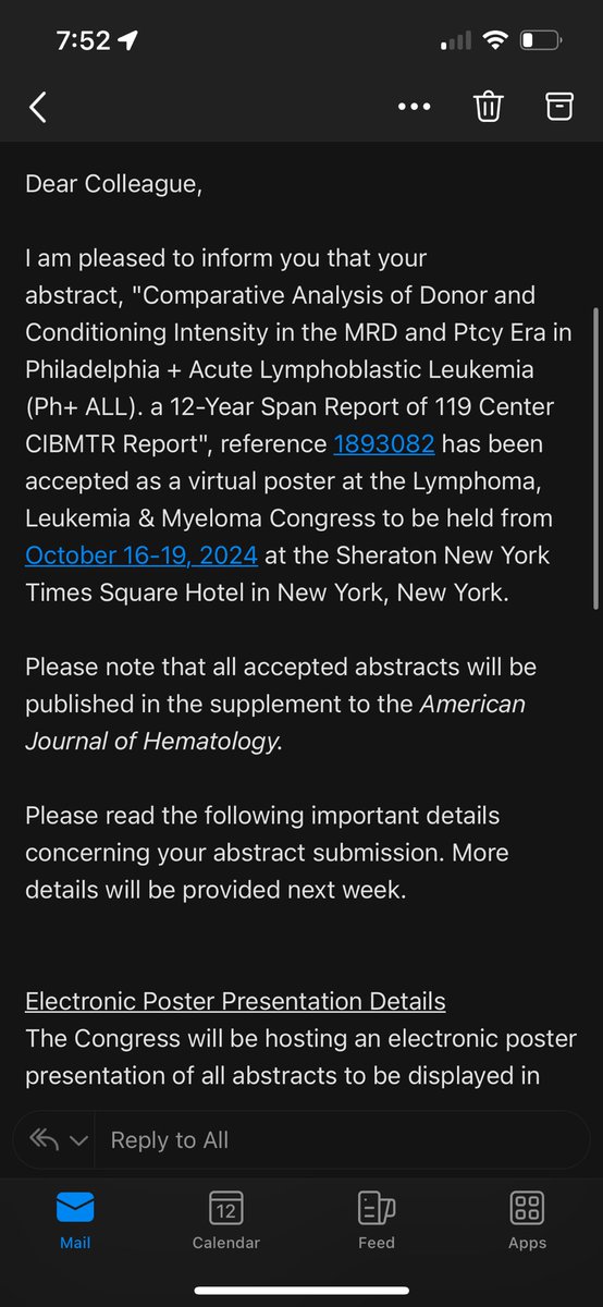 BehmanJG's tweet photo. So excited and honored to be accepted for virtual poster “Comparative Analysis of Donor and Conditioning Intensity in the MRD and Ptcy Era in Philadelphia + Acute Lymphoblastic Leukemia (Ph+ ALL). a 12-Year Span Report of 119 Center CIBMTR Report” at #llmcongress2024 

#HemOncMatch2025
@HemOncFellows @llmcongress #oncology #bloodcancer #education #myeloma #lymphoma #leukemia  #AML #CLL #all 
@OncLearnNetwork