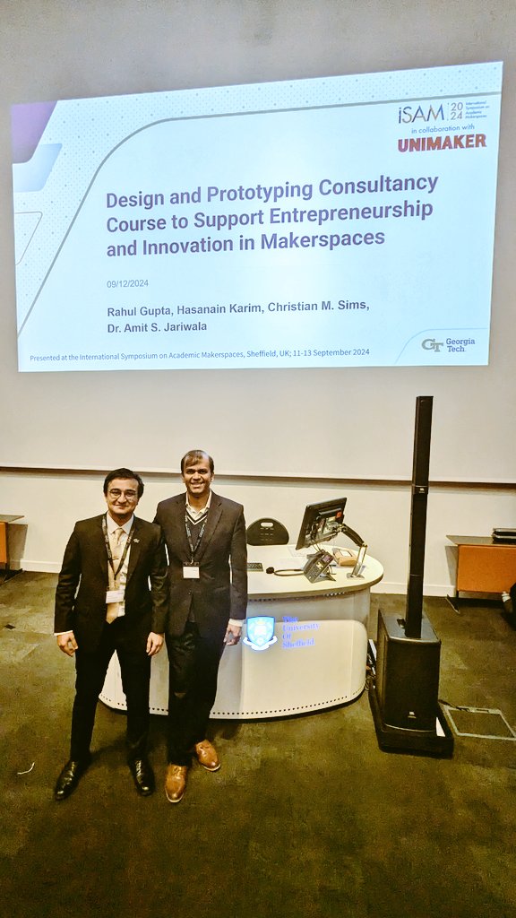 asjariwala's tweet photo. Super proud of my team for presenting the latest and greatest from the Flowers Invention Studio to the rest of the higher education #makerspace community at ISAM 2024 conference @sheffielduni in Sheffield, UK 🇬🇧

Paper: https://t.co/7yFAyrS6Wc
Program: https://t.co/xOUaTVkwHU https://t.co/JQe2VEKD0d