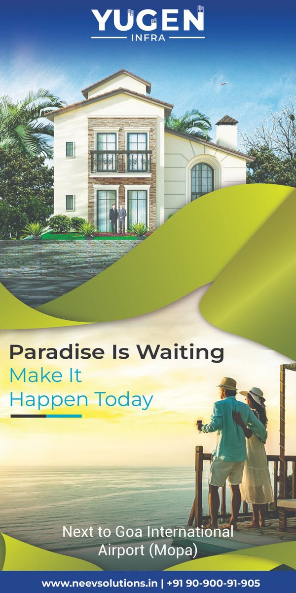 NeevSolutions1's tweet image. Pre-Launch Plot &amp;amp; Villas  Next to Goa International AirPort ( MOPA)

  Most Prestigious Lifestyle Developers  of the Century- YUGEN INFRA PVT LTD  is coming up with the largest state of art world class township in the most scenic holiday destination GOA.

#neeevsolutions #goaplot