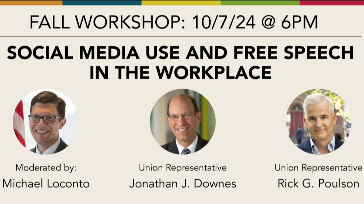 thelaborguild's tweet photo. October 7th Social Media and Free Speech in the Workplace - 
Join The Labor Guild’s School of Labor-Management Relations for an online workshop on Social Media Use and Free Speech in the Workplace.
https://t.co/qdIzaiCASb https://t.co/jsp9jreFNR