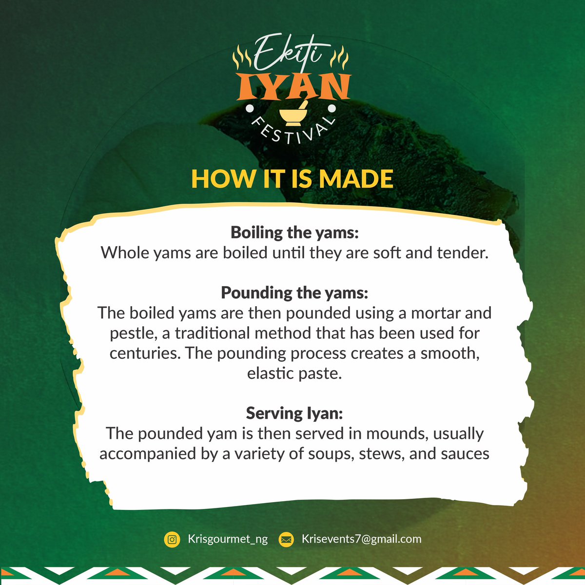 THE BIGGEST EKITI IYAN FESTIVAL is Here !!!
EKITI KETE STAND UP !!!!💃🏼💃🏼💃🏼Come experience the most beautiful indigenous food festival with your favorite artist and family.

#ekitiiyanfestival2024