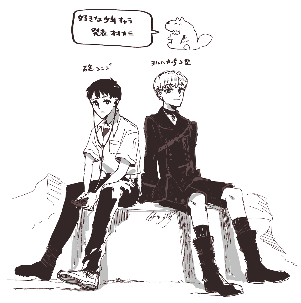 好きな少年キャラ だいたいこう
碇シンジくんと9Sくん…… 