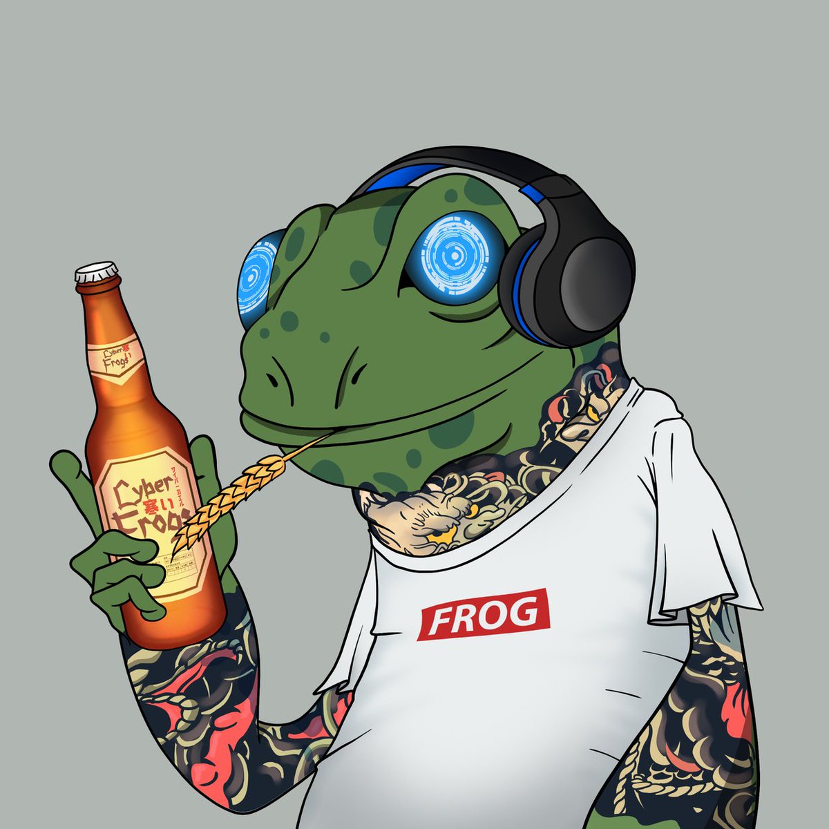Tygantik's tweet photo. Evolution of my 1st @CyberFrogsNFT !FF 
@MySlimes_ with the final touch https://t.co/Cb0g5beFSm