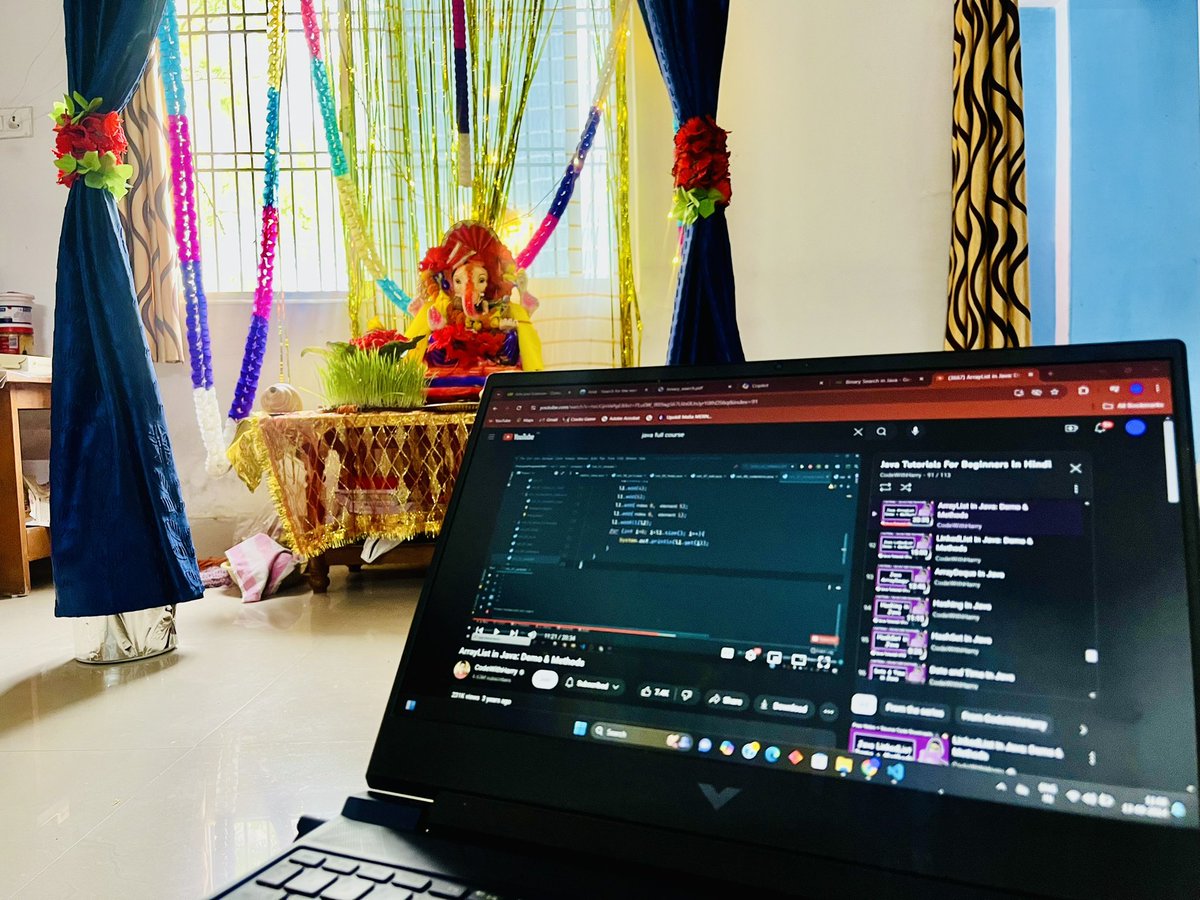 ItsAv15's tweet photo. Code with devotion, guided by Bappa’s blessings 🙏💻. Ganesh Chaturthi feels even more special with Him by my side as I practice and grow. गणपति बप्पा मोरया!
#GanpatiBappaMoraya #java #LearningJourney https://t.co/Ojkew7FWbE