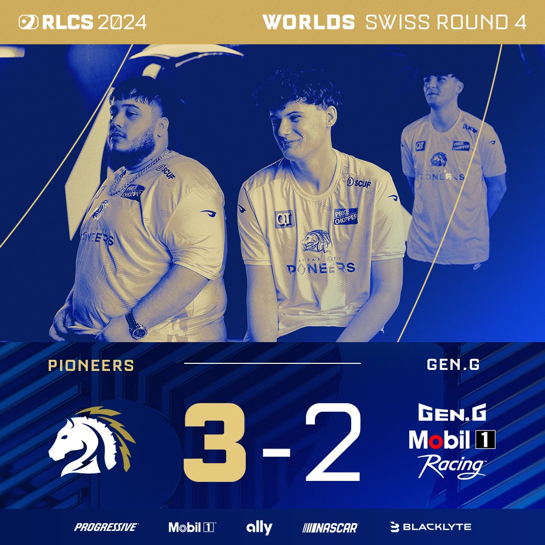 RLEsports's tweet photo. AN OCE MIRACLE IN FORT WORTH, TEXAS! 🦘

@PioneersGG TAKE DOWN NORTH AMERICA'S GEN.G! THE OCE #2 SEED GOES TO SWISS ROUND 5! #RLCS https://t.co/rPlPsowznp