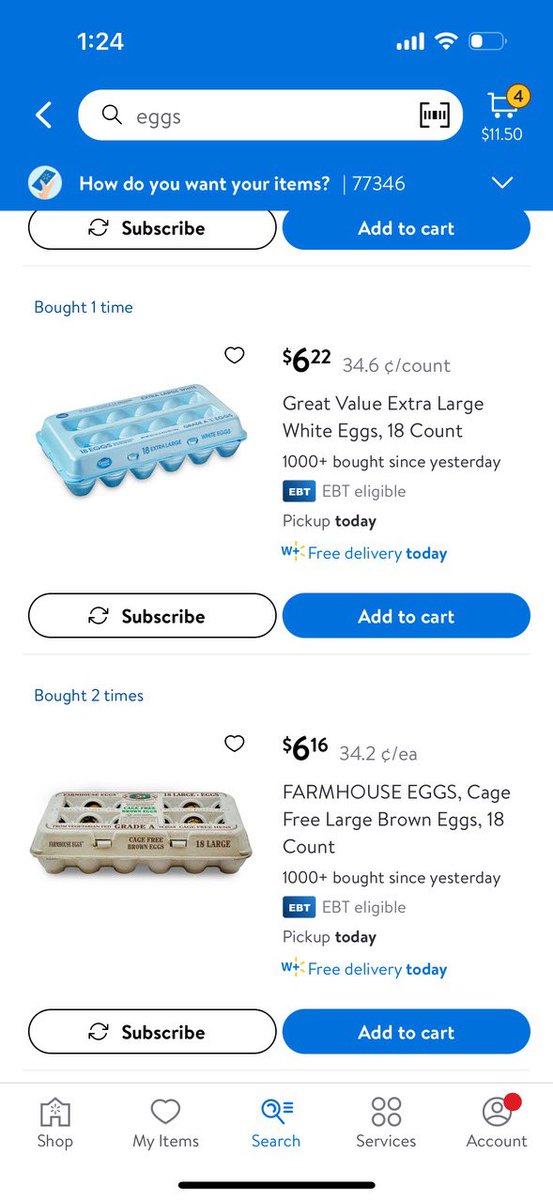 stickletrading's tweet photo. How much is everyone paying for eggs these days?  I don’t think this is right. #eggs https://t.co/xRFFLzTYct