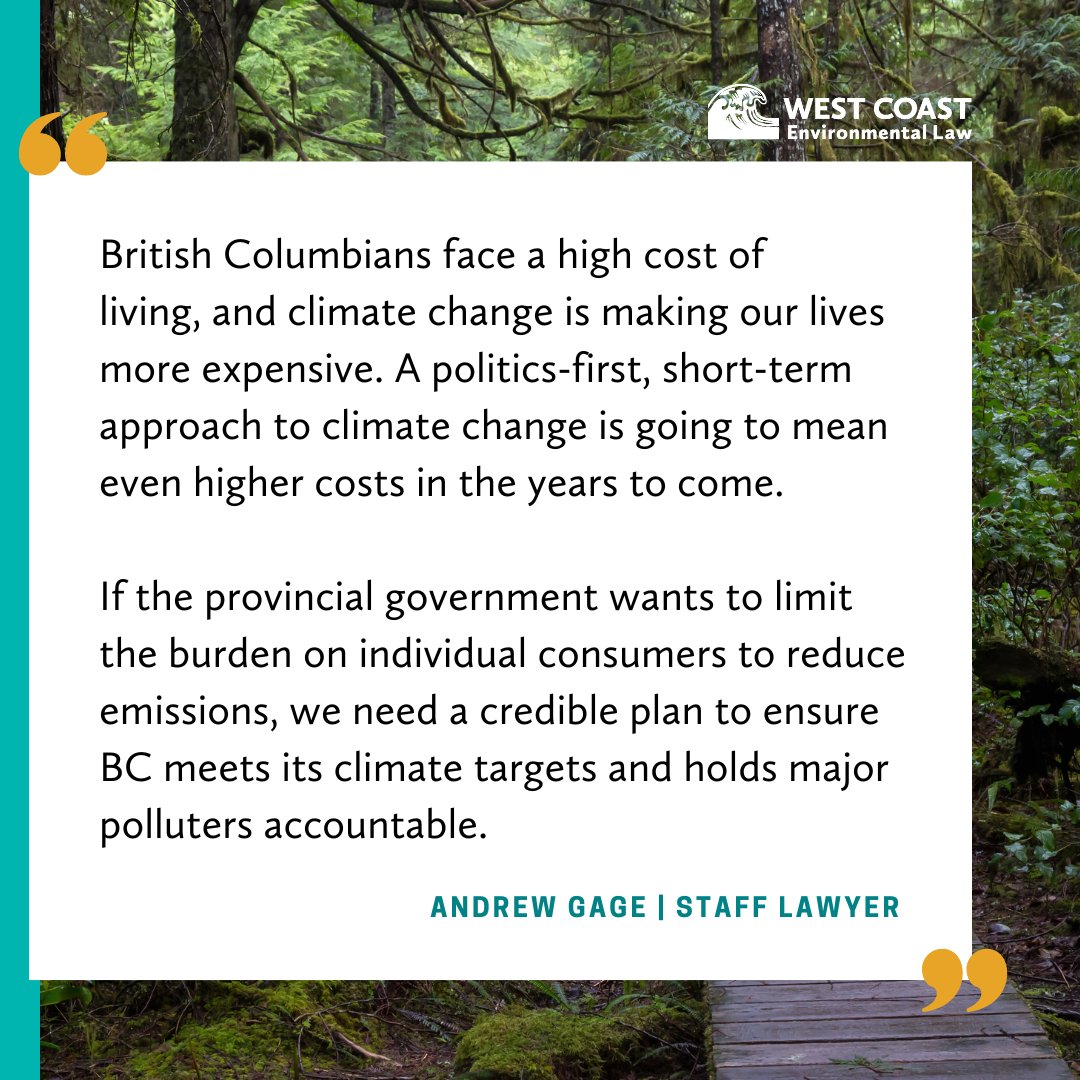 Premier Eby said that BC NDP would drop the #CarbonPrice if federal gov drops it. Think the #CarbonTax is costly? Wait until you see #ClimateChange. We respond to calls to rollback #ClimateAction without proposing realistic alternatives: wcel.org/media-release/… #bcpoli