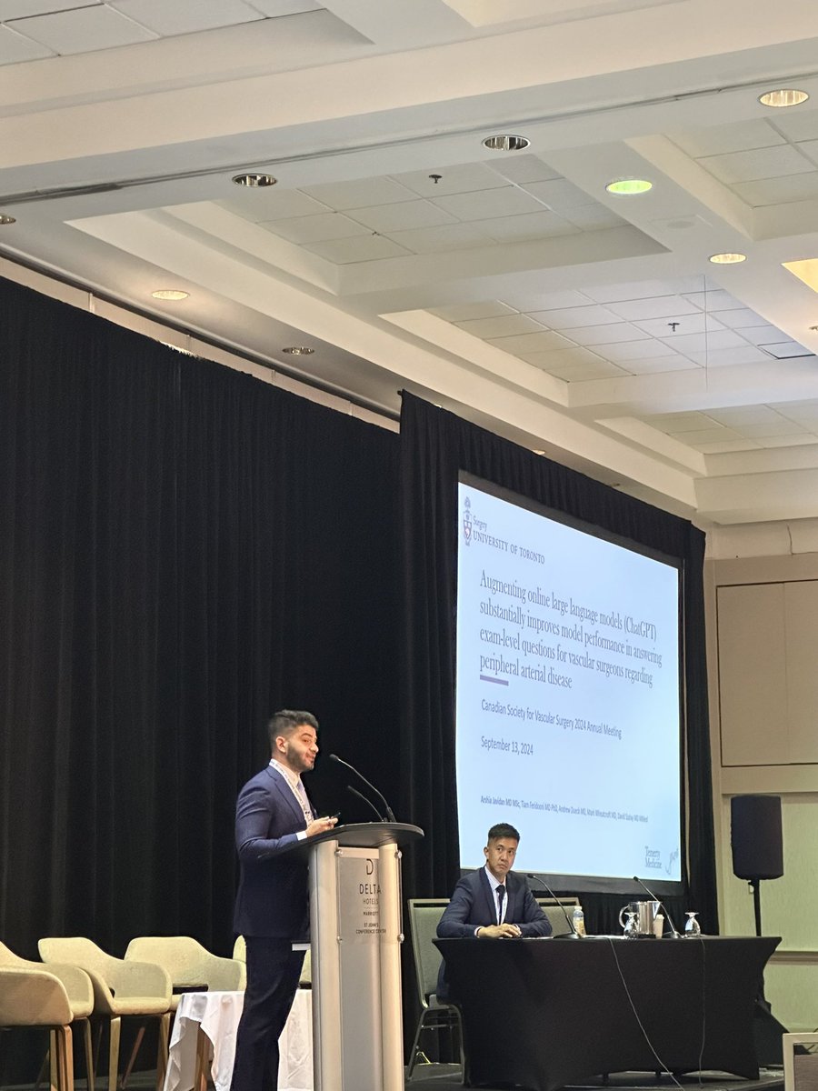 <a href="/APJavidan/">Arshia Javidan</a> on augmenting AI language models and evaluating their performance in vascular surgery at CSVS 2024

<a href="/vasc_ai/">vasc ai</a> <a href="/CanadianSVS/">CSVS</a>